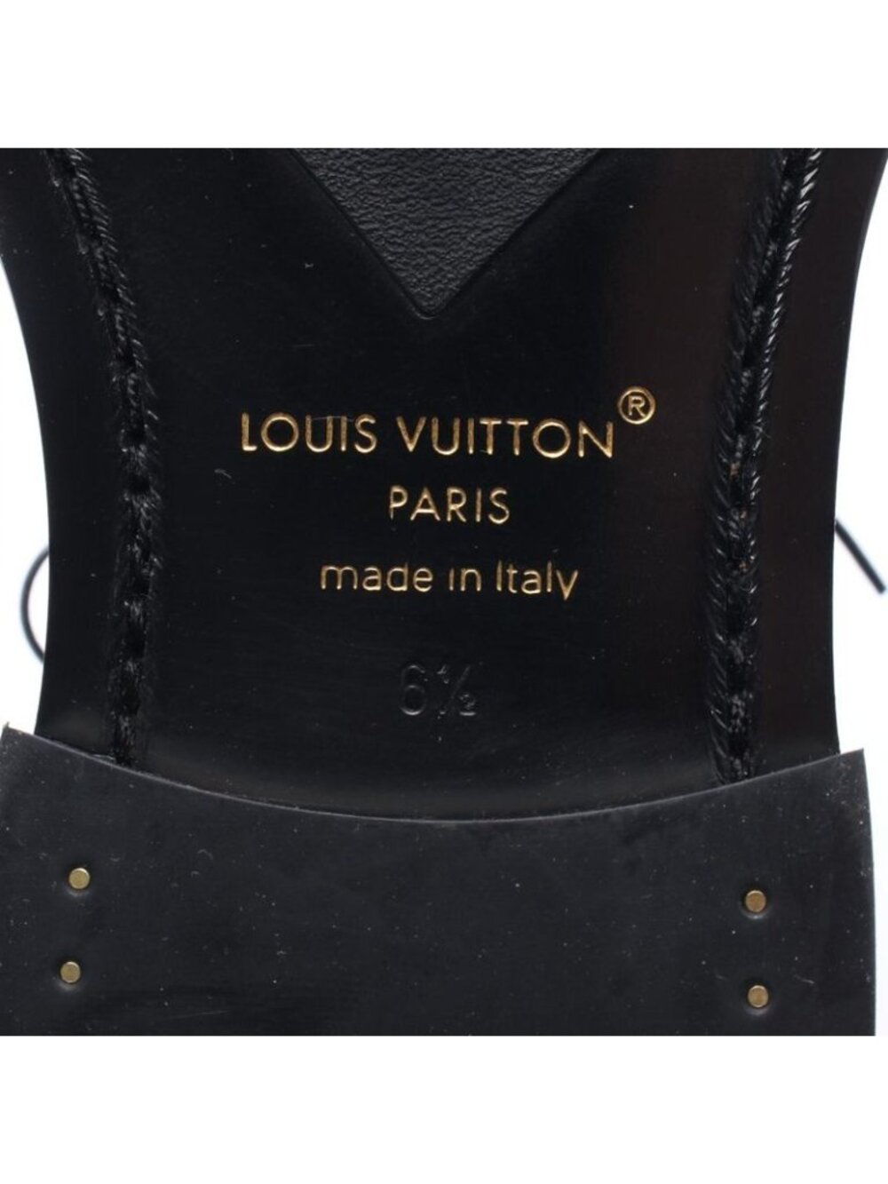 ★SOLD★ Louis Vuitton Dress Shoes Wall Street Line Dabi Epi Black Leather - Picture 6 of 7